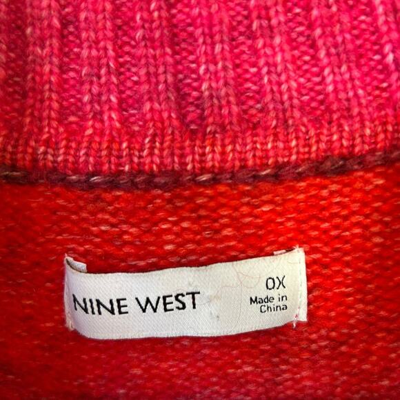Nine West Women's Pink Ombre Mock Neck Knit Sweater Size 0X - Picture 3 of 6